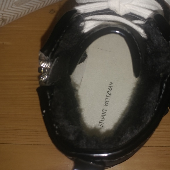 Stuart Weitzman • Y2K bling girls black white platform kids high top sneaker 13
